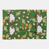 Sheep Green Orange Hearts Fairy Cuisine Serviette (Horizontal)