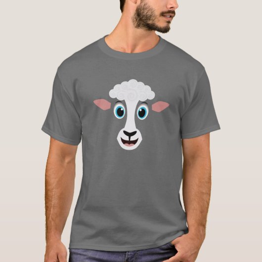 Sheep Halloween Costume Sheep Face Lazy Halloween T-shirt (Voorkant)