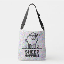 SHEEP HAPPENING Funny Crossbody Canvas tas Gift