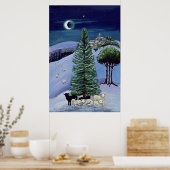 Sheep in a Winter Landscape Poster (Keuken)