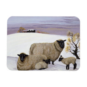 Sheep in Winter Magneet
