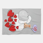 Sheep Kitten Red Hearts Kitchen Handdoeken (Horizontaal)