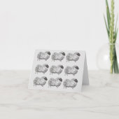 Sheep Pattern Light Grey Note Kaart (Voorkant)