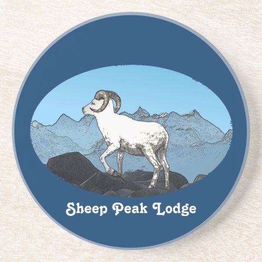 Sheep Peak Lodge Zandsteen Onderzetter (Voorkant)