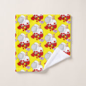 Sheep Red Hearts Kitten Bathroom Towel sets Bad Handdoek (Wasdoekje)