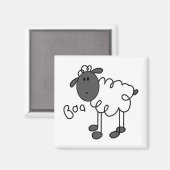 Sheep Says Baa T-shirts en cadeautjes Magneet (Voorkant / Achterkant)