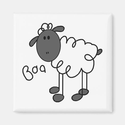Sheep Says Baa T-shirts en cadeautjes Magneet (Voorkant)