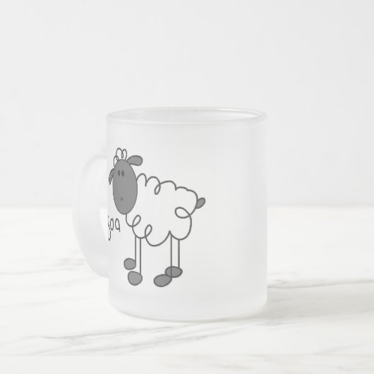 Sheep Says Baa Tshirts en Gifts Matglas Koffiemok (Voorkant links)