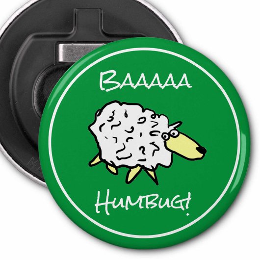 Sheep Says Baaaa Humbug - Kerstmis Button Flesopener