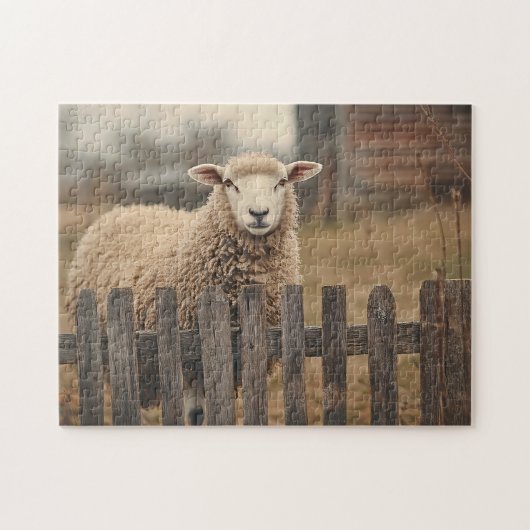 Sheep Sepia Legpuzzel (Horizontaal)