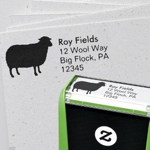Sheep Silhouette Return-adres Zelfinktende Stempel