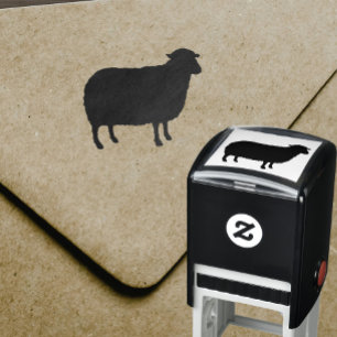 Sheep Silhouette Zelfinktende Stempel