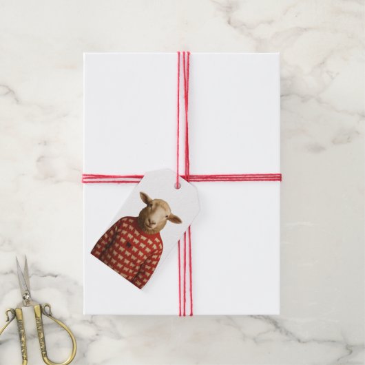 Sheep Wearing Black Sheep Sweater Cadeaulabel (Met Touw)