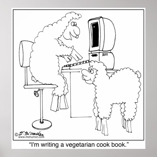 Sheep Write Veggie Cook Book Poster (Voorkant)