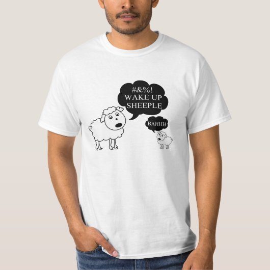 Sheep zegt dat hij wakker is t-shirt (Voorkant)