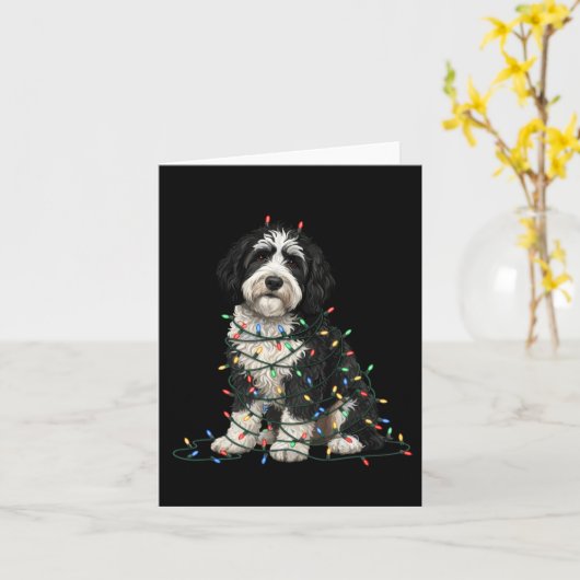 Sheepadoodle Christmas I'm Fine Everything Is Fine Kaart (Gele Bloem)