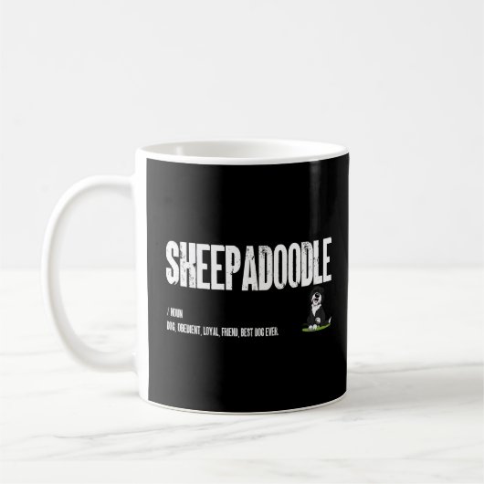 Sheepadoodle Hond Definitie, Doodle hond zelfstand Koffiemok (Links)