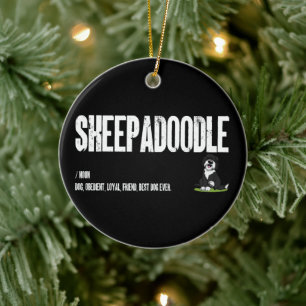 Sheepadoodle Honden Definitie, Doodle Hond Zelfsta Keramisch Ornament