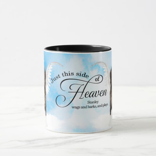 Sheepdog Angel in Heaven Personalized Memorial Mok (Midden)