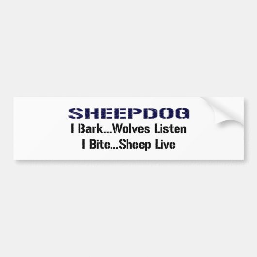Sheepdog Bumpersticker (Voorkant)