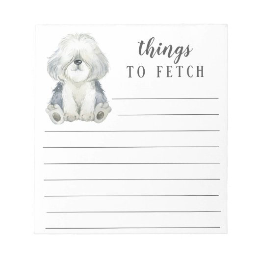 Sheepdog Dingen naar Fetch Notitieblok (Voorkant)