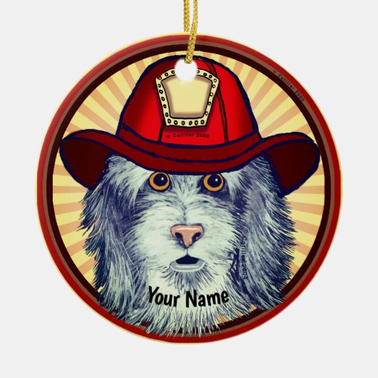 Sheepdog Firefighter ornament (Voorkant)