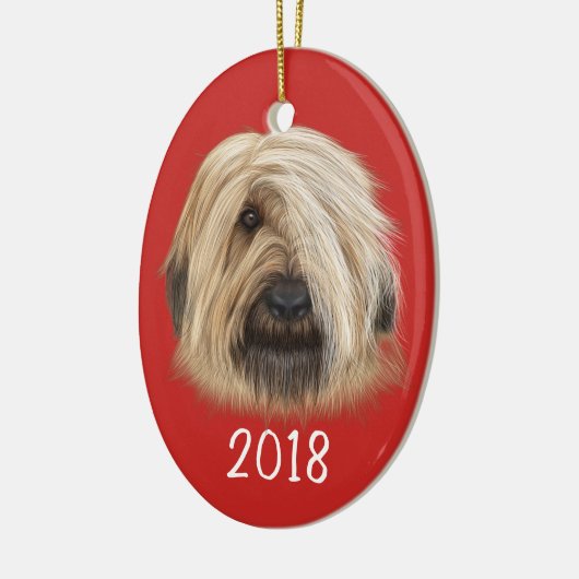 Sheepdog Portrait Keepomwille Jaar Keramisch Ornament (Links)