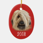 Sheepdog Portrait Keepomwille Jaar Keramisch Ornament (Voorkant)