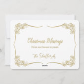 Sheer Floral Lace Flat Holiday Kaart (Achterkant)