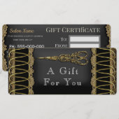 Sheer Hazelhurst Scissor Salon Gift Certificate Aankondiging (Voorkant / Achterkant)