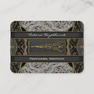 Sheer Hazlehurst Antiqued Scissors Hair Stylist Visitekaartje