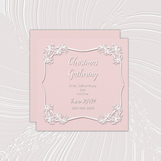 Sheer Poinsettia Lace Blush Invitation