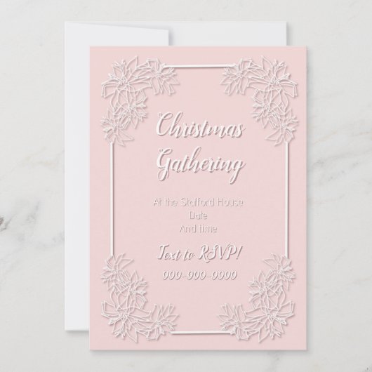 Sheer Poinsettia Lace Blush Invitation (Devant)