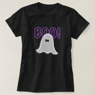 Sheer Semi-Transparant Paarse Boo Ghost T-shirt