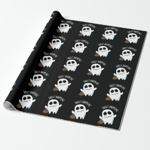 Sheet Happens Grappige Ghost Pun Donker BG Cadeaupapier
