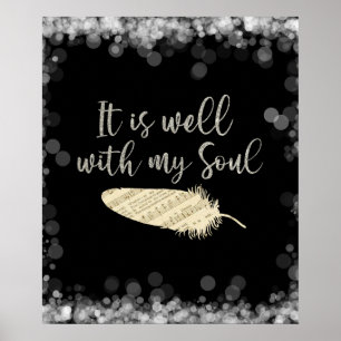 Sheet Music Feather met It is Good with my Soul Poster
