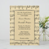 Sheet Music Wedding Uitnodiging (Staand voorkant)