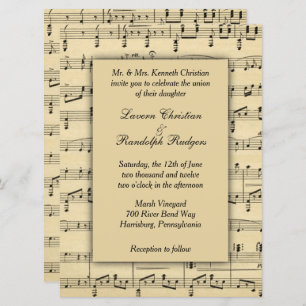 Sheet Music Wedding Uitnodiging