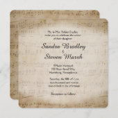 Sheet Music Wedding Uitnodiging (Voorkant / Achterkant)