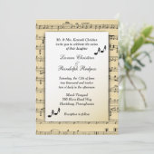 Sheet Music Wedding Uitnodiging (Staand voorkant)