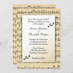 Sheet Music Wedding Uitnodiging