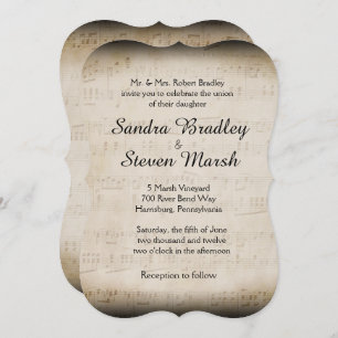 Sheet Music Wedding Uitnodiging