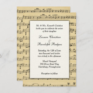 Sheet Music Wedding Uitnodiging