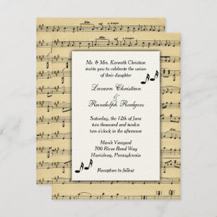 Sheet Music Wedding Uitnodiging