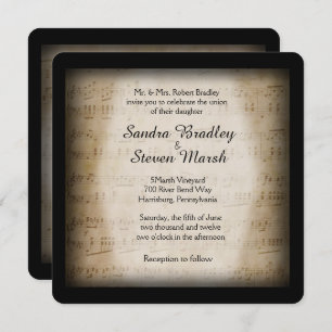 Sheet Music Wedding Uitnodiging