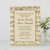 Sheet Music Wedding Uitnodiging (Staand voorkant)