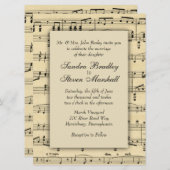 Sheet Music Wedding Uitnodiging (Voorkant / Achterkant)