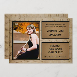Sheet Music with Photo - Grad Faire-part
