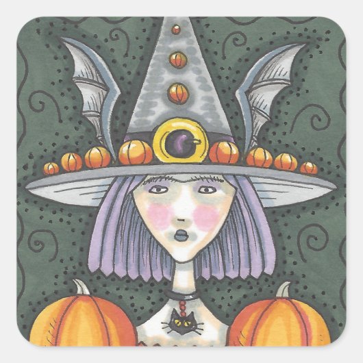 SHEET STICKERS SHEET CITROUILLE GOTH WITCH HALLOWE (Devant)