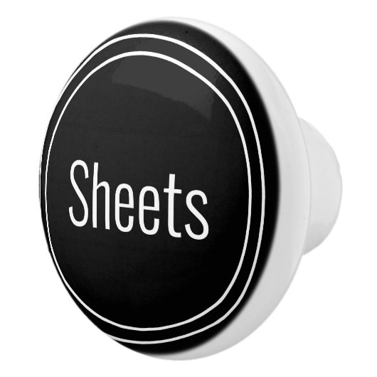 Sheets Black and White Text Template Keramische Knop (Rechts)